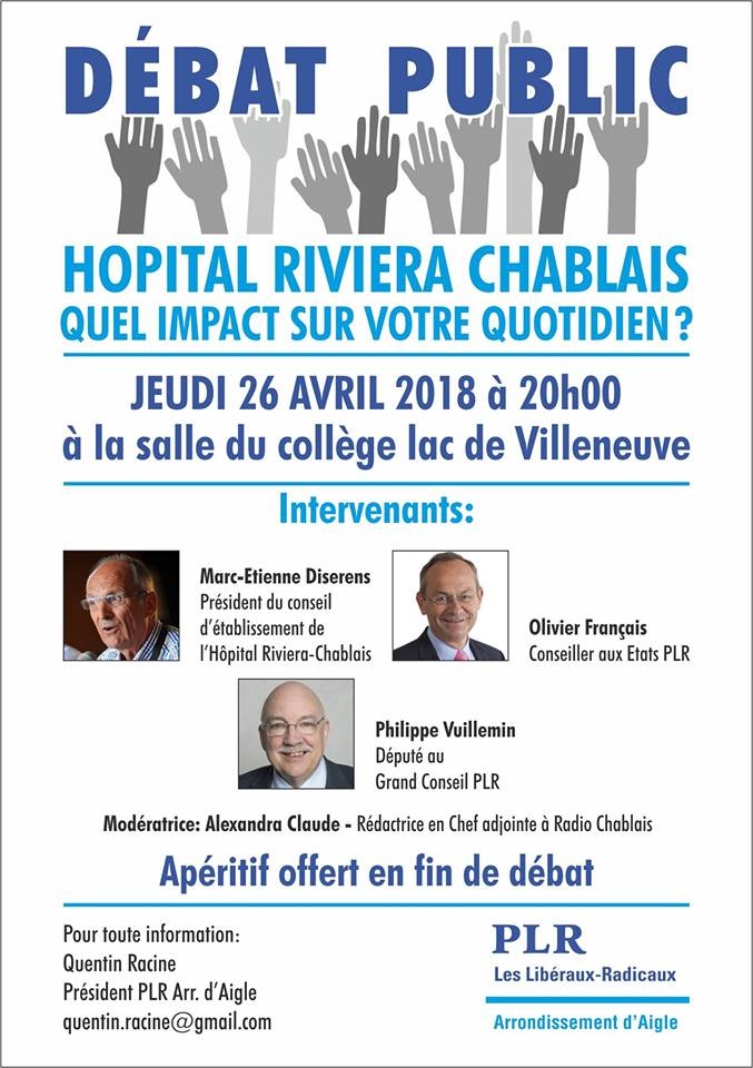 L'Hôpital Riviera-Chablais sera au centre des discussions ce soir à Villeneuve